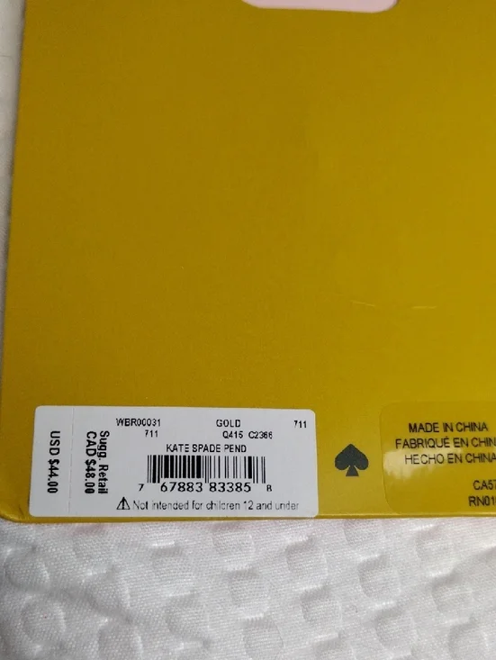 kate spade Gold Initial 'A' Pendant Necklace on Pink Card - Picture 5 of 5